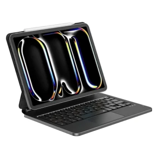 Magnetic wireless keyboard case built for iPad Air 5 (10.9"). Features Bluetooth 5.3, USB-C charging, and strong magnetic attachment for efficient typing and stylish protection.