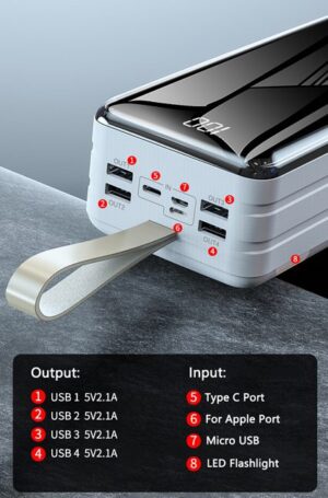 demarco 60000 mah power bank HKSHOP GHANA PORTABLE Demaco 60,000mAh Ultra High-Capacity Power Bank – Fast Charging, Multi-Port Output, LED Display