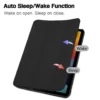 Apple iPad 9th Generation 10.2" Trifold Folio Case (2021) with Pencil Holder, Smart Stand, Soft TPU Back, Auto Wake/Sleep – Black