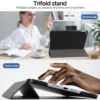 Apple iPad 9th Generation 10.2" Trifold Folio Case (2021) with Pencil Holder, Smart Stand, Soft TPU Back, Auto Wake/Sleep – Black