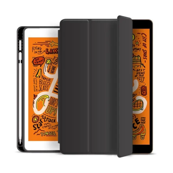 Slim Protective Case for Apple iPad 5th Generation hkshop navana plaza Slim Protective Case for Apple iPad 5th Generation 9.7 inches – Trifold Stand Cover with Pencil Holder & Soft TPU Back