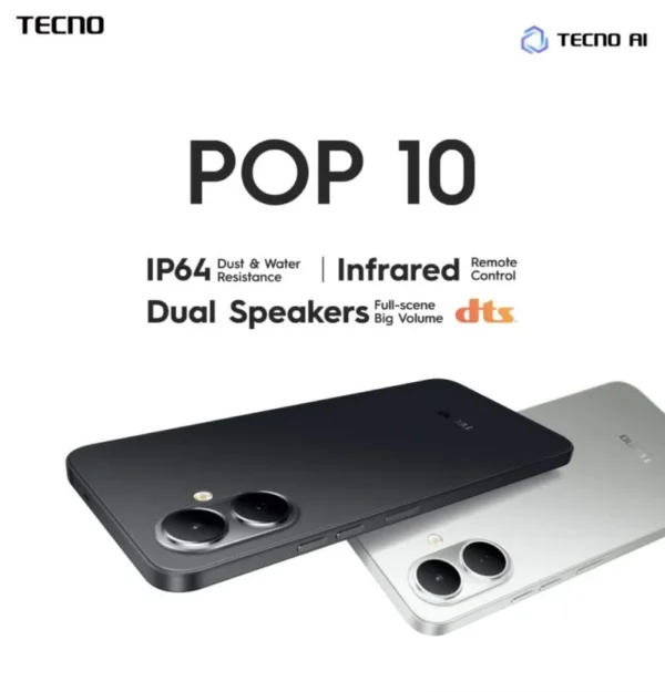 Tecno Pop 10 – 6GB RAM | 64GB Storage | Built for Everyday Speed