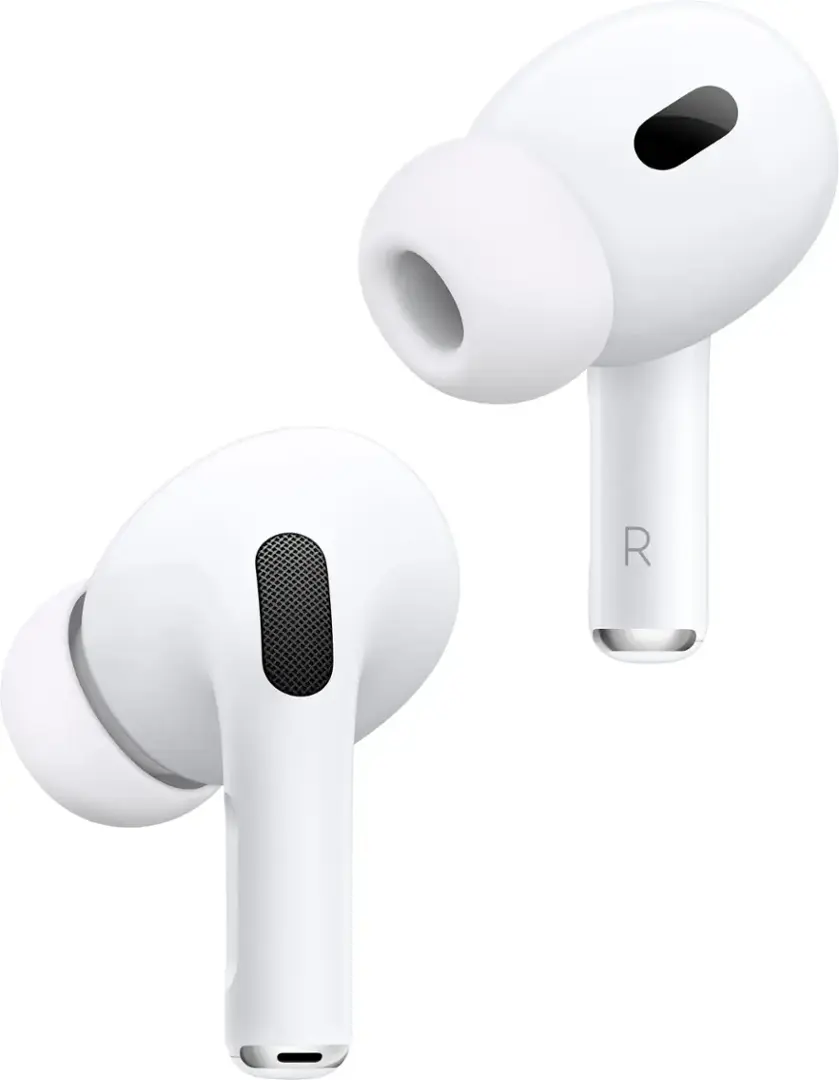 AirPods Pro 2nd Generation Clone – Wireless Earbuds with Bluetooth 5.3, Wireless Charging Case (White) + Free Leather Case