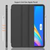 iPad Pro 11 Inch Case (4th Gen, 2022, M2) with Pencil Holder, Trifold Stand Smart Case with Soft TPU Back, Auto Wake/Sleep (Black)