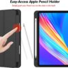 iPad Pro 11 Inch Case (4th Gen, 2022, M2) with Pencil Holder, Trifold Stand Smart Case with Soft TPU Back, Auto Wake/Sleep (Black)