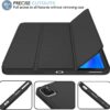 iPad Pro 11 Inch Case (4th Gen, 2022, M2) with Pencil Holder, Trifold Stand Smart Case with Soft TPU Back, Auto Wake/Sleep (Black)