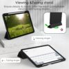 iPad Pro 11 Inch Case M4 2024 with Pencil Holder Trifold Stand Smart Cover with Soft TPU Back Auto Wake Sleep Black circle iPad Pro 11 Inch Case M4 2024 with Pencil Holder