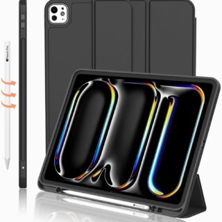 Shop iPad Pro 13 Inch Case M4 (2024) with pencil holder and trifold stand. Auto wake/sleep, slim fit, and soft TPU back. Available now at HKSHOP in Accra, Ghana.