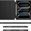 iPad Pro 13 Inch Case M4 (2024) with Pencil Holder, Trifold Stand Smart Case with Soft TPU Back, Auto Wake/Sleep (Black)