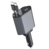 4-In-1 120W Multifunctional USB Retractable Car Fast Charger(8 Pin + Type-C) - Black 4-In-1 120W Multifunctional USB Retractable Car Fast Charger(8 Pin + Type-C) - Black