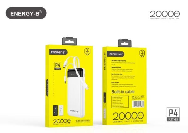 20,000 mAh Energy B Power Bank – Fast Charging Dual USB Portable Battery Pack 20,000 mAh Energy B Power Bank – Fast Charging Dual USB Portable Battery Pack