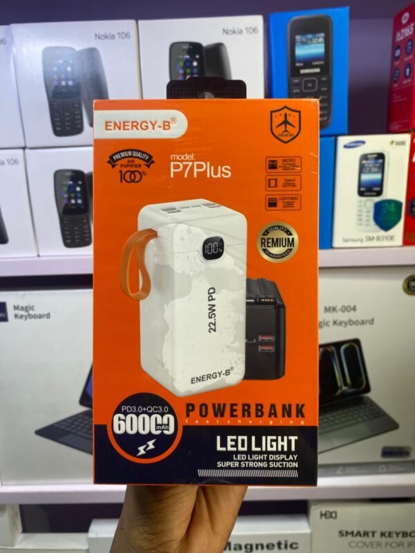 60000 mah HKSHOP GHANA Power Bank P7Plus Smart 60,000mAh Power Bank – Massive Capacity Portable Charger with Smart Digital Display for All Smartphones