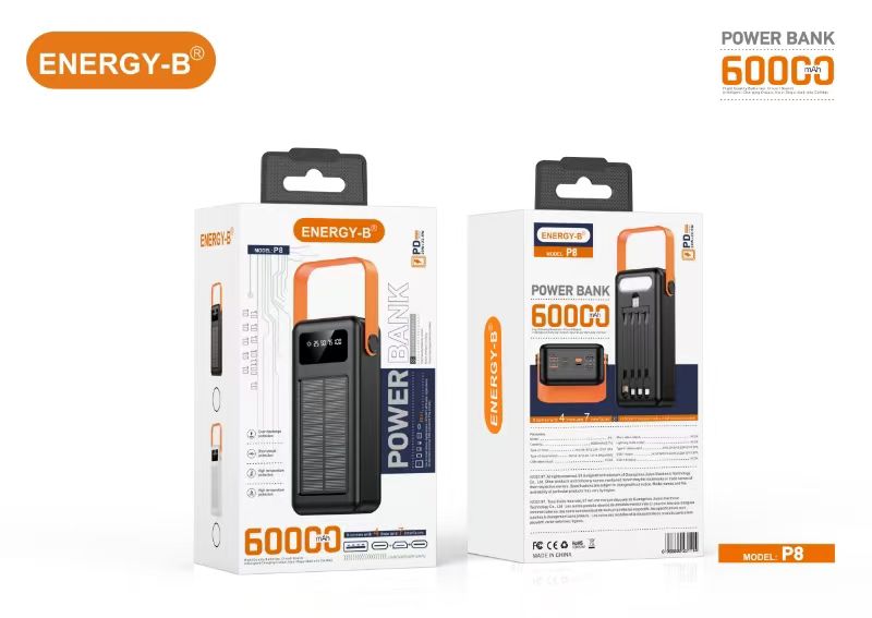 60,000mAh Energy-B Solar Power Bank – 22.5W Fast Charge