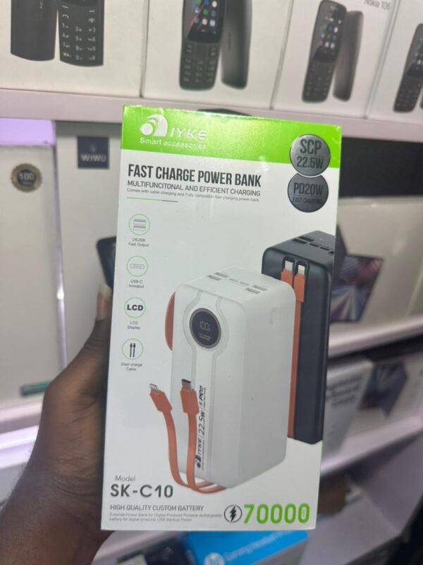 70,000 mAh IYKE Power Bank – Ultra High Capacity Fast Charging Portable Battery Pack