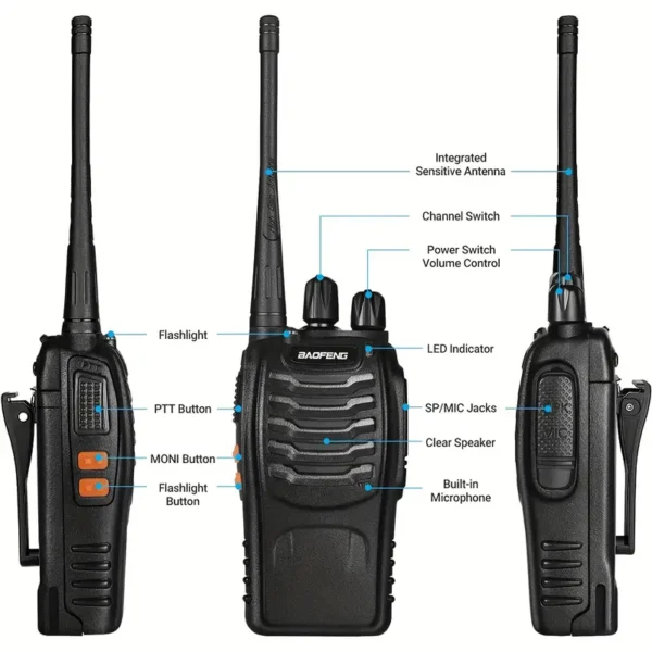 Baofeng BF-888S Rechargeable Walkie Talkies (2 Pack)