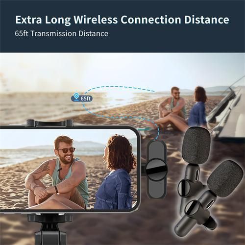 K9 Dual Wireless Lavalier Microphone Portable Audio Video Recording Mini Microphone for iPhone - Image 7