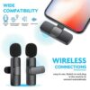 K9 Dual Wireless Lavalier Microphone Portable Audio Video Recording Mini Microphone for iPhone