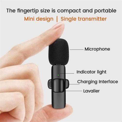 K9 Dual Wireless Lavalier Microphone Portable Audio Video Recording Mini Microphone for iPhone - Image 2