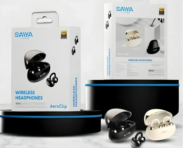Saiya AeroClip Wireless Earphones – Magnetic Neckband, HD Sound