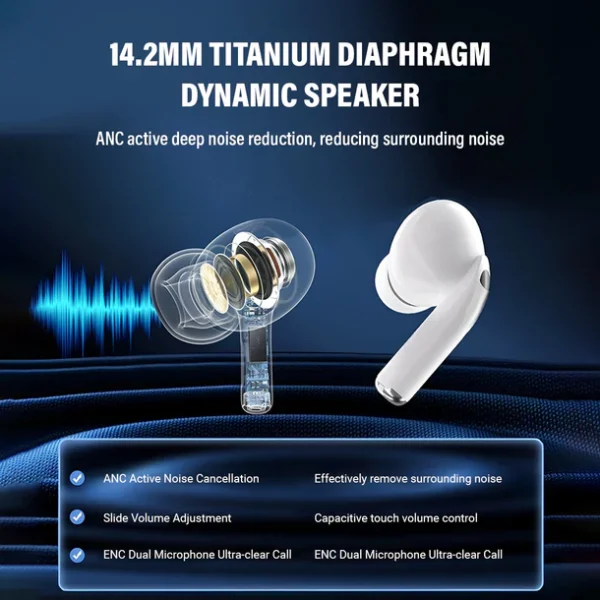 Saiya T70 ANC Pro Wireless Earphones with LED Display