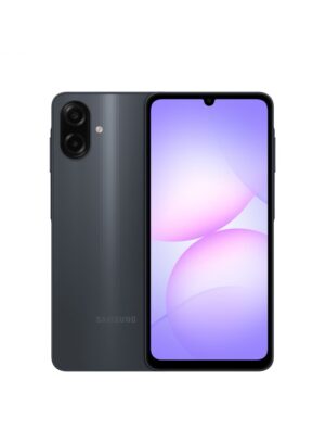 SPECIFICATIONS Network GSM / HSPA / LTE Body Dimensions 164.4 x 77.4 x 7.6 mm (6.47 x 3.05 x 0.30 in) Weight 184 g (6.49 oz) Build Glass front, plastic back, plastic frame SIM Nano-SIM + Nano-SIM IP54 dust protected and water resistant (water splashes) Display Type PLS LCD, 90Hz Size 6.7 inches, 108.4 cm² (~85.2% screen-to-body ratio) Resolution 720 x 1600 pixels, 20:9 ratio (~262 ppi density) Platform OS Android 15, up to 6 major Android upgrades, One UI 7 Chipset Mediatek Helio G99 (6 nm) CPU Octa-core (2x2.2 GHz Cortex-A76 & 6x2.0 GHz Cortex-A55) GPU Mali-G57 MC2 Memory Card slot microSDXC (dedicated slot) Internal 64GB 4GB RAM eMMC 5.1 Main Camera Dual 50 MP, f/1.8 (wide), 1/2.76", 0.64µm, PDAF 2 MP, f/2.4 (depth) Features LED flash Video 1080p@30/60fps Selfie Camera Single 8 MP, f/2.0 (wide), 1/4.0", 1.12µm Video Yes Sound Loudspeaker Yes 3.5 mm jack Yes Comms WLAN Wi-Fi 802.11 a/b/g/n/ac, dual-band, Wi-Fi Direct Bluetooth 5.3, A2DP, LE Positioning GPS, GLONASS, GALILEO, BDS NFC No Radio FM radio USB USB Type-C 2.0 Features Sensors: Fingerprint (side-mounted), accelerometer, proximity Battery Type 5000 mAh Charging 25W wired