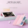 Case for iPad 9th / 8th / 7th Generation 10.2 inch (2021/2020/2019 Released), Clear Back, TPU Shockproof Frame Cover[Built-in Pencil Holder - PINK