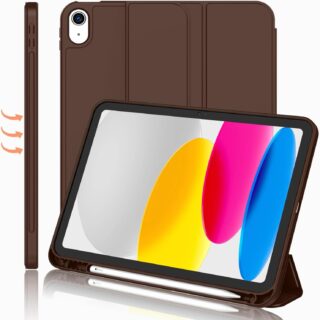 Case for iPad (A16) 11th Generation 11 Inch 2025, iPad 10th Generation 10.9 inch 2022, Slim Stand Protective Cover with Hard PC Translucent Back Shell...(Coffe Brown)