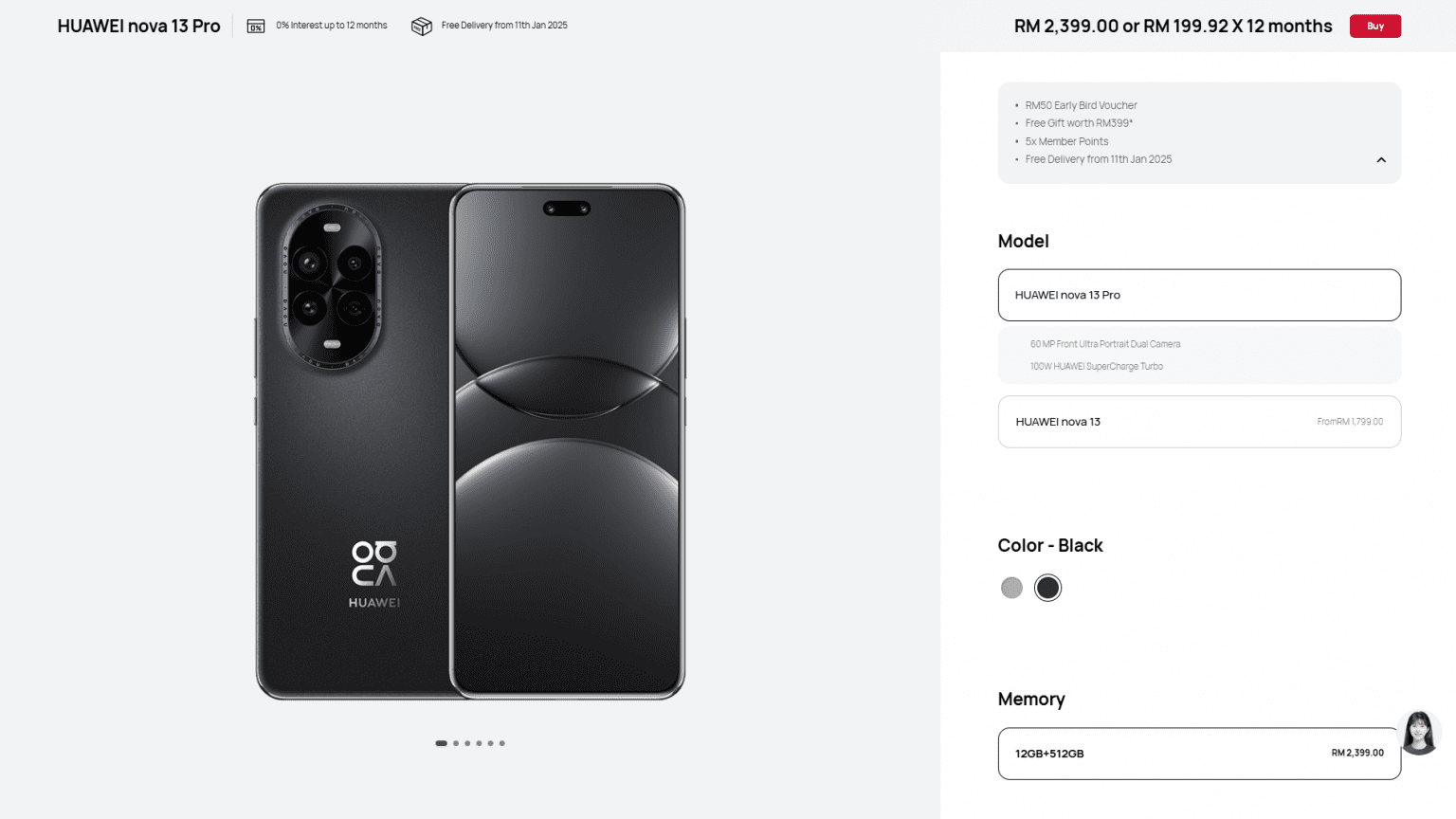 HUAWEI NOVA 13 256GB 12GB 6.7-inch 120Hz OLED display, 50MP main camera | HKSHOPGH - Image 2