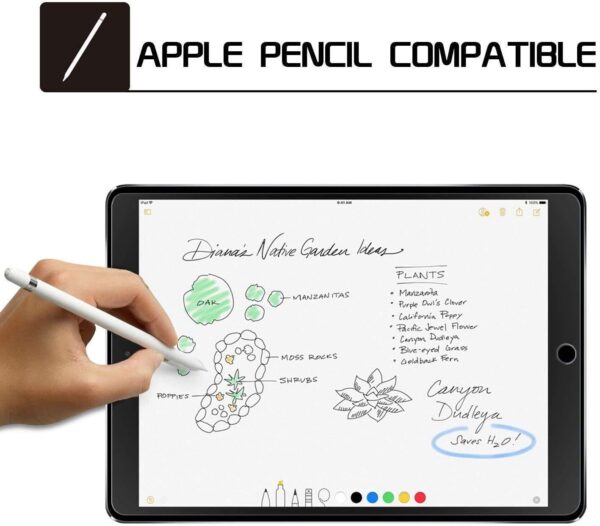 Screen Protector for iPad 6th 5th Generation 9.7 inch, Tempered Glass Compatible with iPad Air 2, Case Friendly & Apple Pencil Compatible