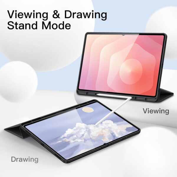 S11 ULTRA - HKSHOP Galaxy Tab S11 Ultra Black Case – Tri-Fold Stand, Pen Holder