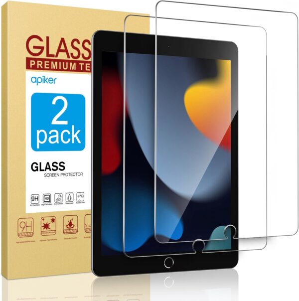 SCREEN PROTECTOR FOR IPAD 9,8,7 -HKSHOP Screen Protector for iPad 9th 8th 7th Generation 10.2 Inch, Tempered Glass Film for iPad 9 8 7 (2021/2020/2019), Case Friendly, Apple Pencil...