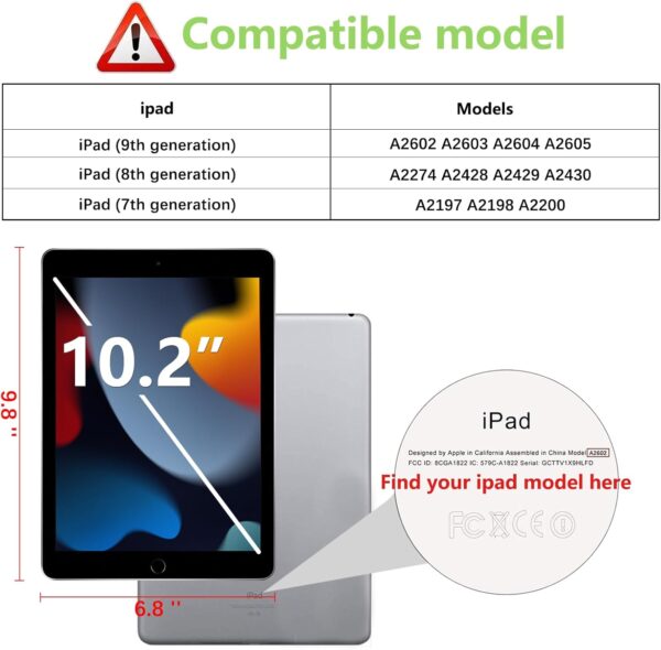 SCREEN PROTECTOR FOR IPAD 9,8,7 -HKSHOPGH Screen Protector for iPad 9th 8th 7th Generation 10.2 Inch, Tempered Glass Film for iPad 9 8 7 (2021/2020/2019), Case Friendly, Apple Pencil...
