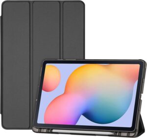 Smart Case for Samsung Galaxy Tab S6 Lite 10.4" with Pen/Stylus Slot Holder (Black)