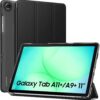 TAB A11 -HKSHOP Case for Samsung Galaxy Tab A11+ 2025/A9+ Plus 2023 - PU Leather Smart Cover - Black