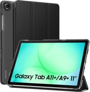 Case for Samsung Galaxy Tab A11+ 2025/A9+ Plus 2023 – PU Leather Smart Cover – Black