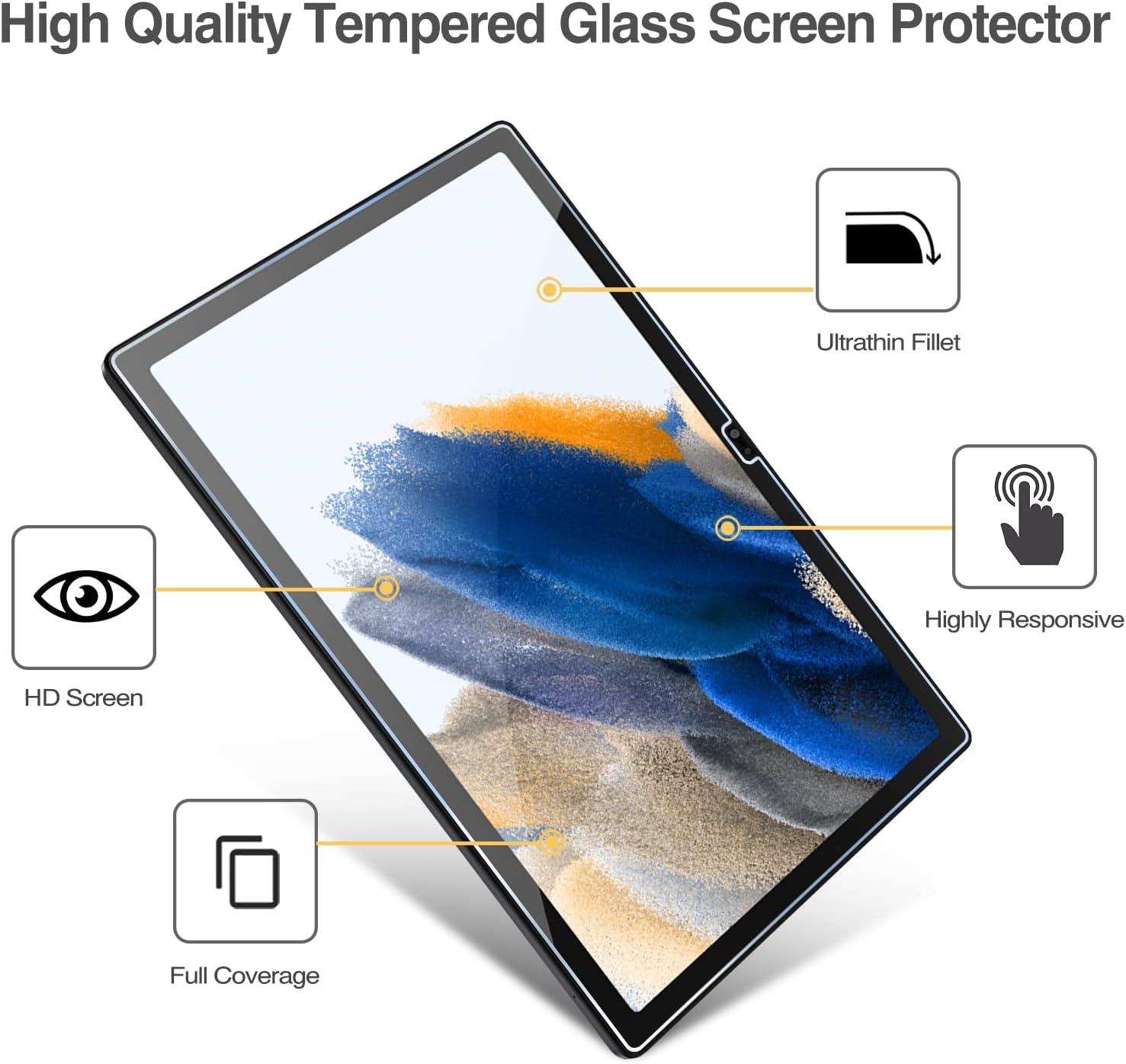 Samsung Galaxy Tab A8 (2022) Screen Protector – 10.5″ Tempered Glass |HKSHOPGH - Image 2
