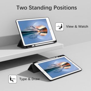 Case for iPad Pro 10.5 Inch, Lightweight Slim Soft TPU Trifold Stand Smart Cover, Auto Sleep/Wake Case with Pencil Holder.......BLACK