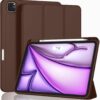 dark brown 20 - hkshop Case ForiPad Air 13 Inch Case M3 2025/M2 2024 with Pencil Holder, Trifold Stand Smart Case with Soft TPU Back, Auto Wake/Sleep (DARK BROWN)