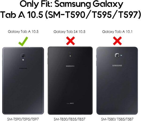 Slim Case for Galaxy Tab A 10.5 2018 T590 T595 T597, Light Stand Hard Shell Cover Protective Case for Galaxy Tab A 10.5-Inch Tablet...(BLACK)