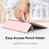 Case for iPad Pro 10.5 Inch, Lightweight Slim Soft TPU Trifold Stand Smart Cover, Auto Sleep/Wake Case with Pencil Holder for......(PINK)