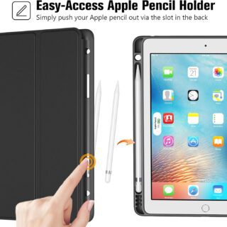 Apple iPad 6 Case – Slim Black Cover with Stand and Full Protection.
