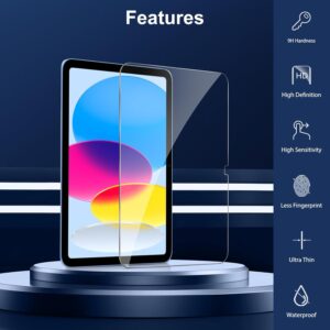 Screen Protector for iPad A16 2025 11th (11 Inch) /10th Generation 2022 (10.9 Inch), Tempered Glass for iPad 11/10 Gen, Case Friendly, Anti-Scratch, Touch Sensitive