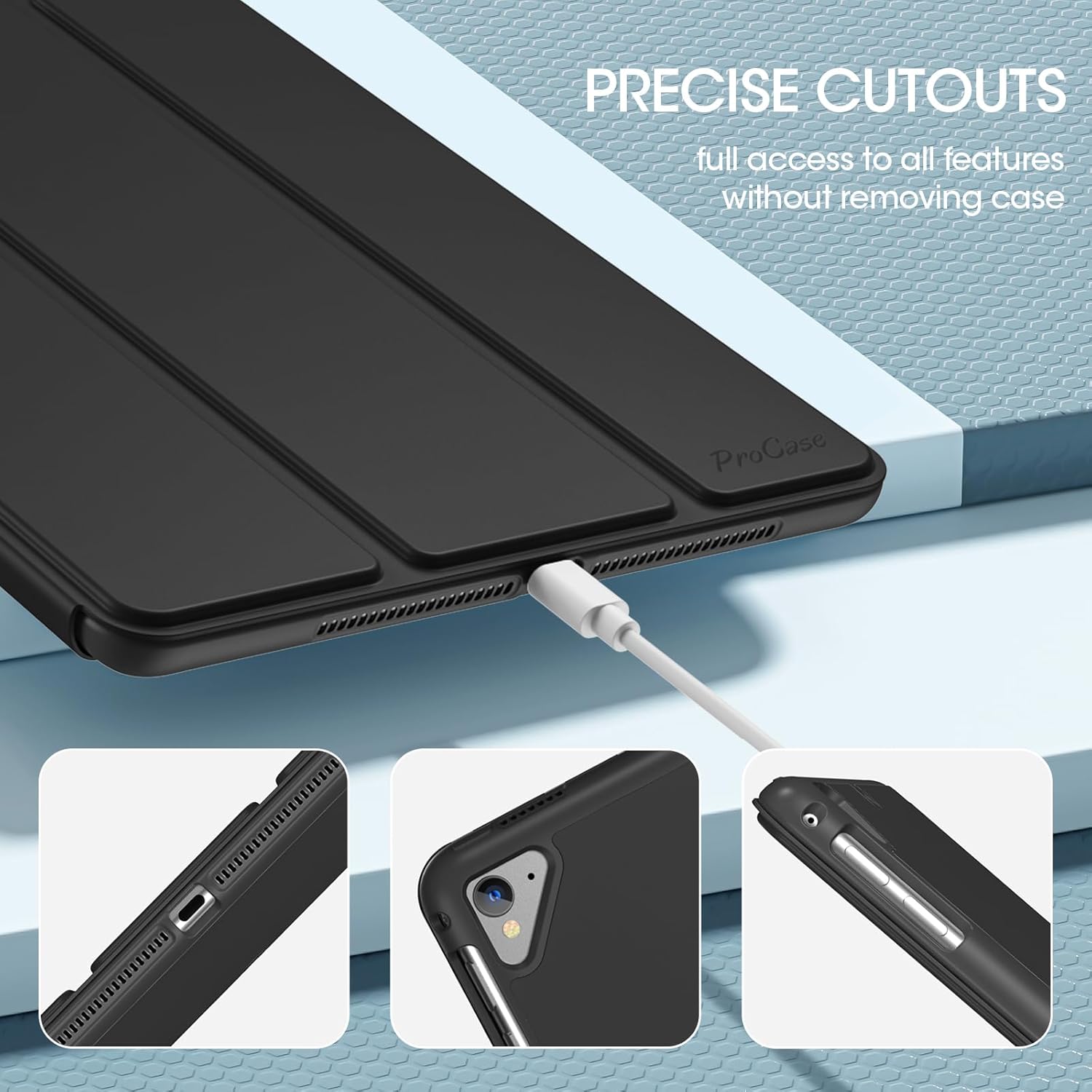 iPad Air 1 Case – Slim Black Protective Cover with Stand - Image 3