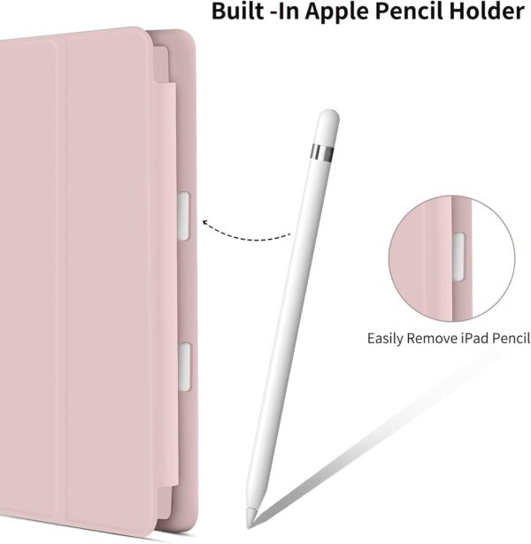 Case for iPad 6th/5th Generation (2018/2017 Model) 9.7 Inch with Pencil Holder, Lightweight Smart Stand Cover with Soft TPU Back, Auto Wake/Sleep - PINK