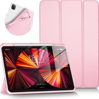 Case for iPad Pro 11 inch Case, Soft Smart Cover with Pencil Holder for iPad Pro 11-inch 4th/3rd/2nd/1st Generation (2022/2021/2020/2018 Released),Auto... PINK