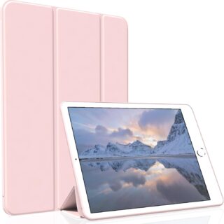 Case for iPad mini 1/2/3, Lightweight Slim Auto Sleep/Wake Trifold Stand Smart Cover, Soft TPU Case for iPad mini 1st/2nd/3rd Generation 7.9 Inch, Pink