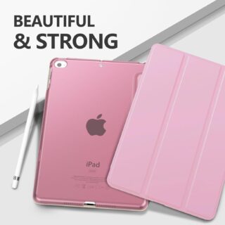 Case For New iPad mini 5 2019/Mini 4 2015 (5th/4th Generation 7.9-inch), Slim Lightweight Smart Shell Stand Cover with Translucent Frosted Back...PINK