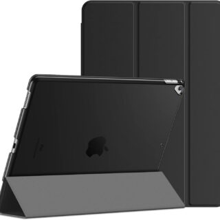 Case for iPad Pro 12.9 Inch (1st and 2nd Generation, 2015 and 2017 Model), Auto Wake/Sleep (Black)-BLACK