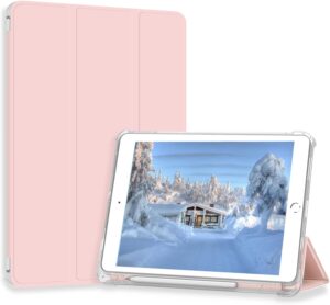 Case for iPad Pro 9.7 Only(Old Model 2016), Lightweight Slim Auto Sleep/Wake Trifold Stand Smart Cover, Soft TPU Frosted Translucent Back....PINK