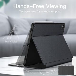 Samsung Galaxy Tab S11 with S Pen Holder, Slim Folio Stand Protective Tablet Cover, Multi-Angle Viewing, Auto Sleep/Wake (Black)